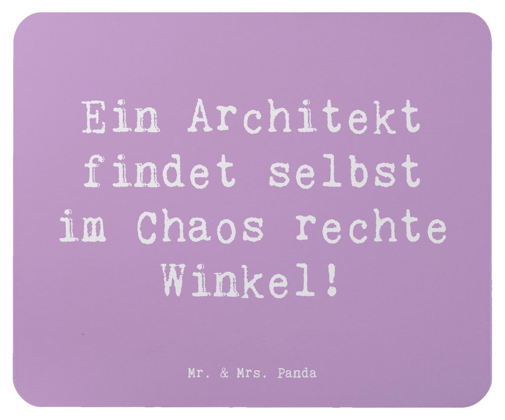Mr. & Mrs. Panda Mouse Pad Spruch Architekt Chaos - Lavendeltraum - Geschenk, funktional, computer mousepad, Beruf, pc, Geschenke für Berufstätig...
