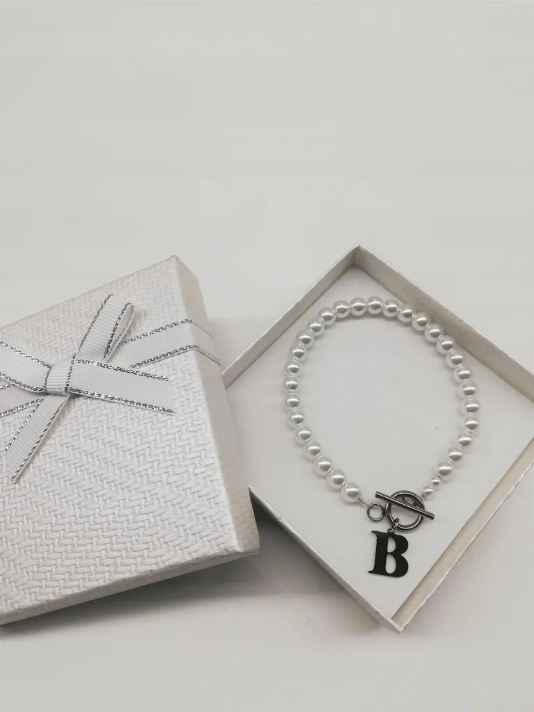 Cadeau Idéal : Set Collier et Bracelet Perles avec Initiale de Prénom - 3