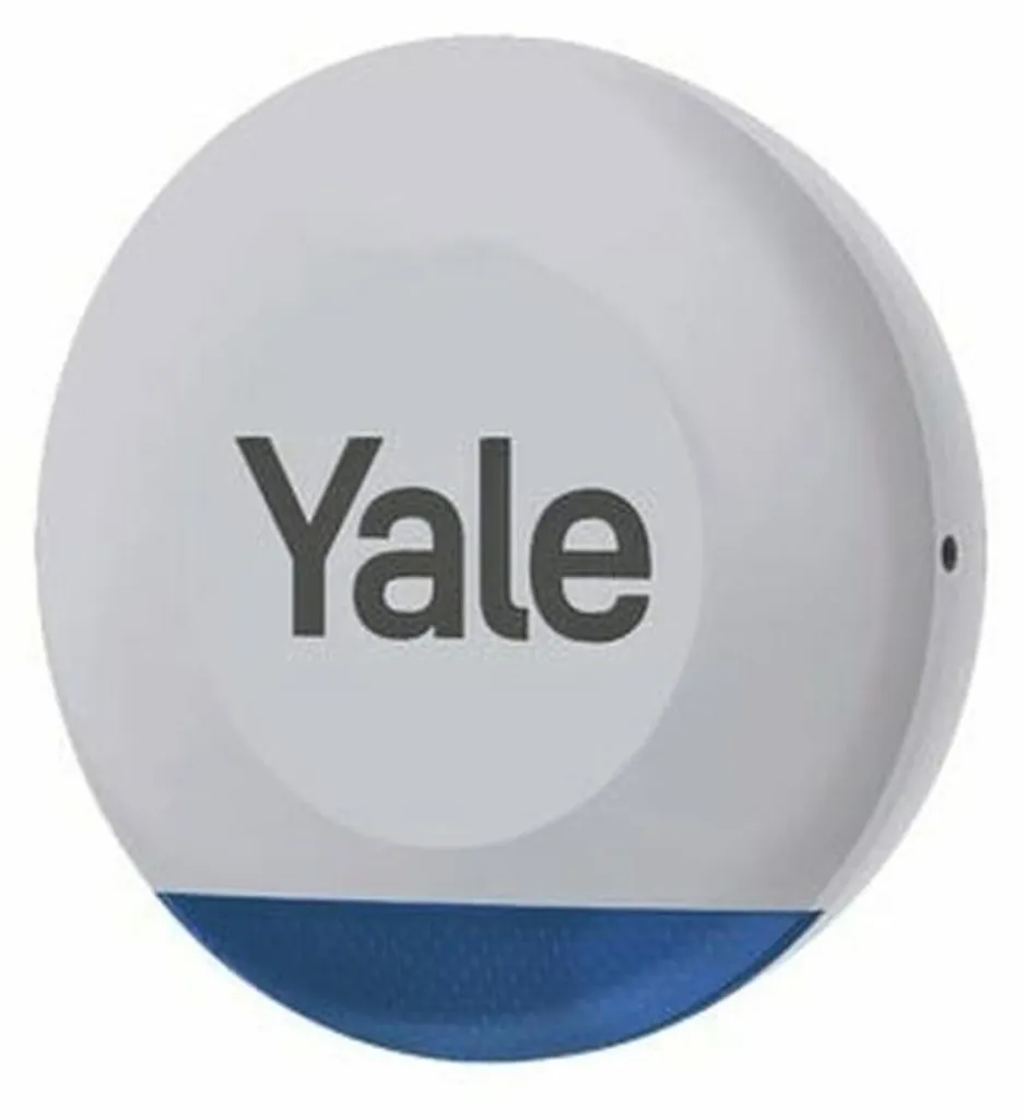 Sirène extérieure Yale sans fil bleue et grise - Alarme haute puissance