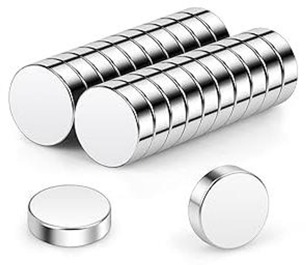 Neodym-Magnete 10 x 3 mm | 20 Stück, extra starke Mini-Magnete, kleine runde Magnete für Magnettafeln, Pinnwände, Kühlschränke, Bastelarbeiten...