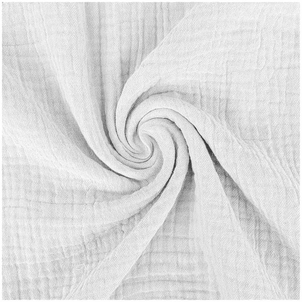 Musselin Stoff extra breit 280 cm in Weiß – Double Gauze Baumwollstoff Meterware für Bettwäsche und Gardinen.