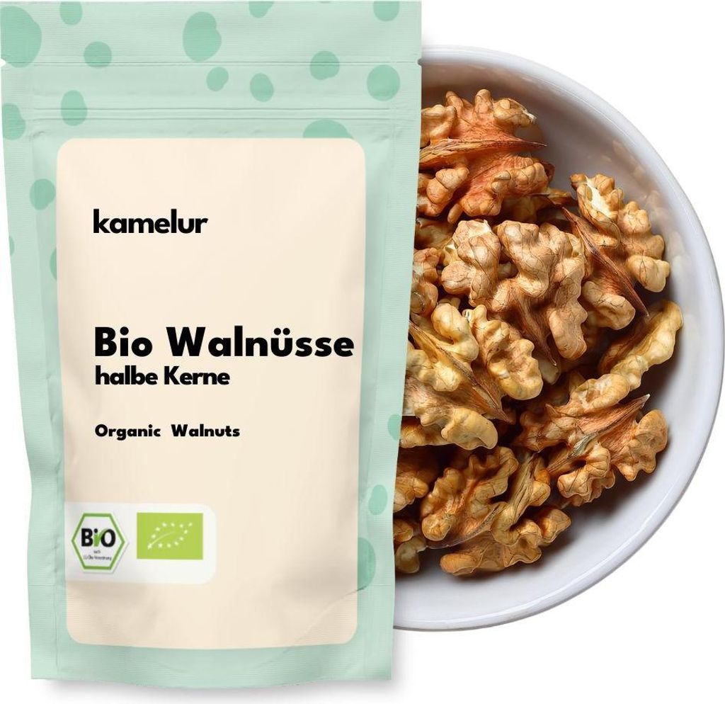 Kamelur 1kg BIO Walnüsse halbe Kerne, Walnusskerne BIO ohne Schale, naturbelassen
