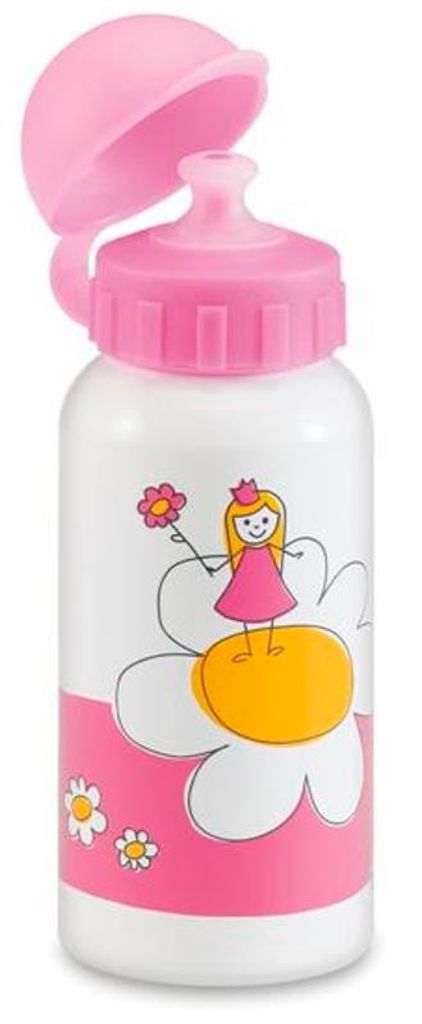 Trinkflasche 350ml Gelert JCN233 Aluminium Kindertrinkflasche weiß-rosa