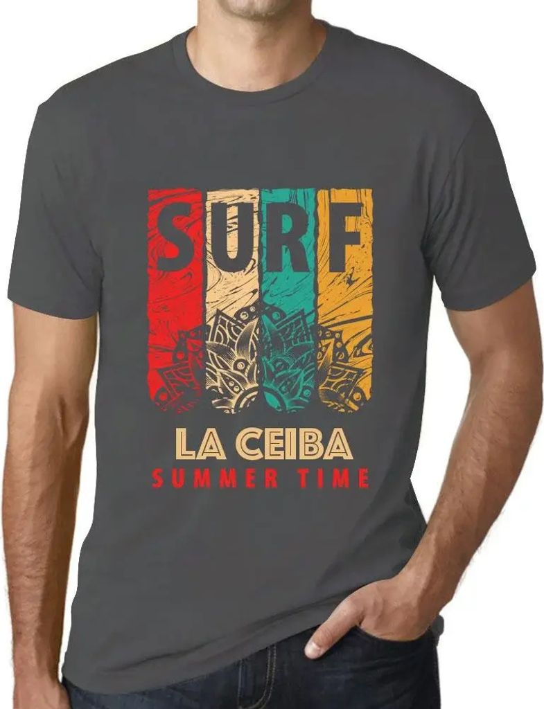 Herren Grafik T-Shirt Sommerliches Surfen in La Ceiba – Summer Time Surf In La Ceiba – Öko-Verantwortlich Vintage Jahrgang Kurzarm Lustige Druck