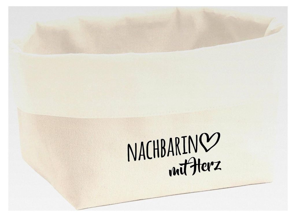 Organizer für Nachbarn mit Herz Geschenk 3 Liter Medium Canvas Baumwolle Aufbewahrungskorb