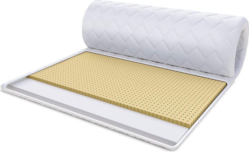 Topper 140x200 cm Matratzenauflage mit LATEX Kaltschaum Matratzenschoner 5 cm Latexschaum H2 mit Premium Bezug