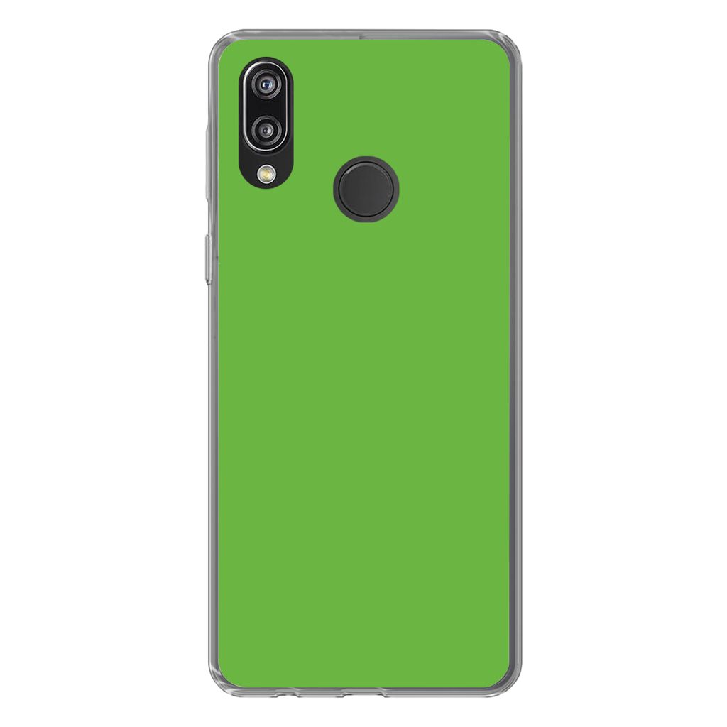 MuchoWow Handyhülle Schutzhülle Hülle für Huawei P20 Lite (2020) Grün - Farben - Natur Silikon Softcase Handy Hülle - Kartenhalter