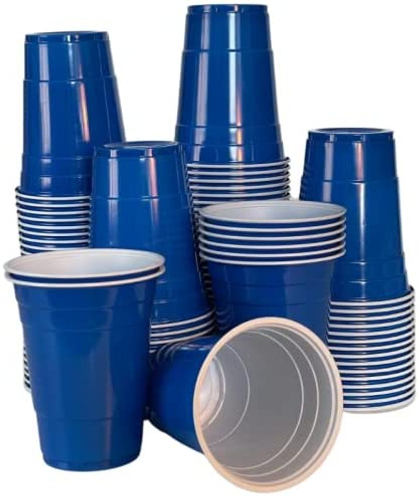 Plastikbecher Trinkbecher Party Bierbecher blau 50 x Beer Pong Getränkebecher 