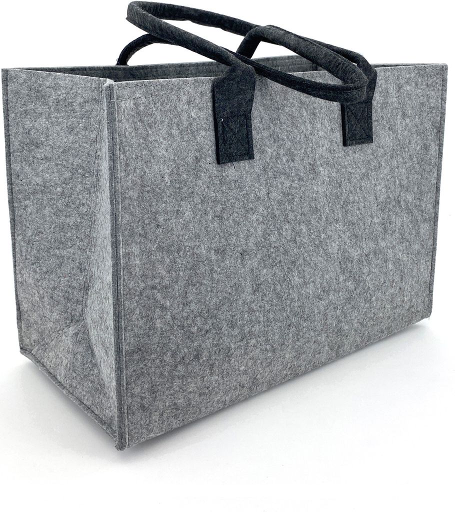 heimtexland Allzweck Filztasche Shopper Tragetasche Filz Einkaufstasche Einkaufskorb Kaminholz Korb Shopping Bag XL Tasche Typ717 Grau Anthrazit