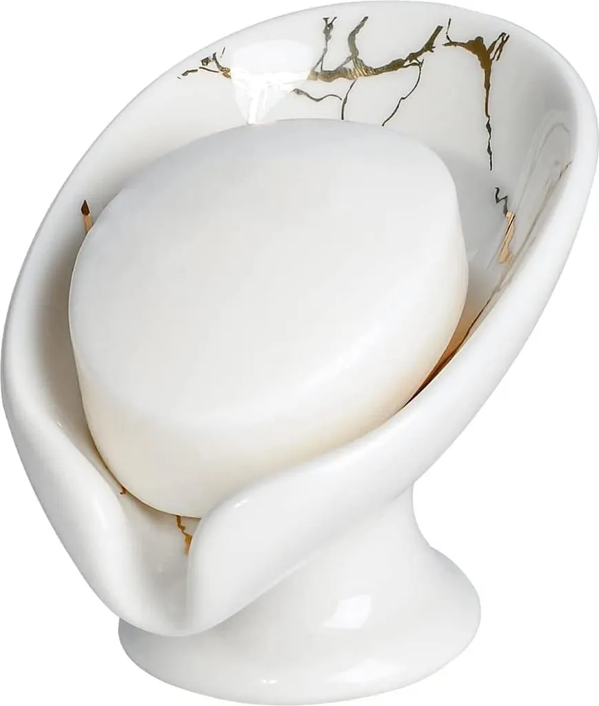 Fini le savon fondu : porte-savon céramique blanc à écoulement direct
