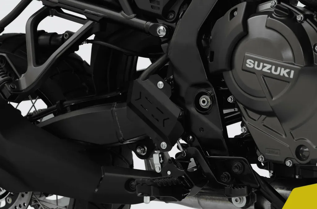 Évitez la casse : Protection de pompe de frein noire pour SUZUKI V-Strom