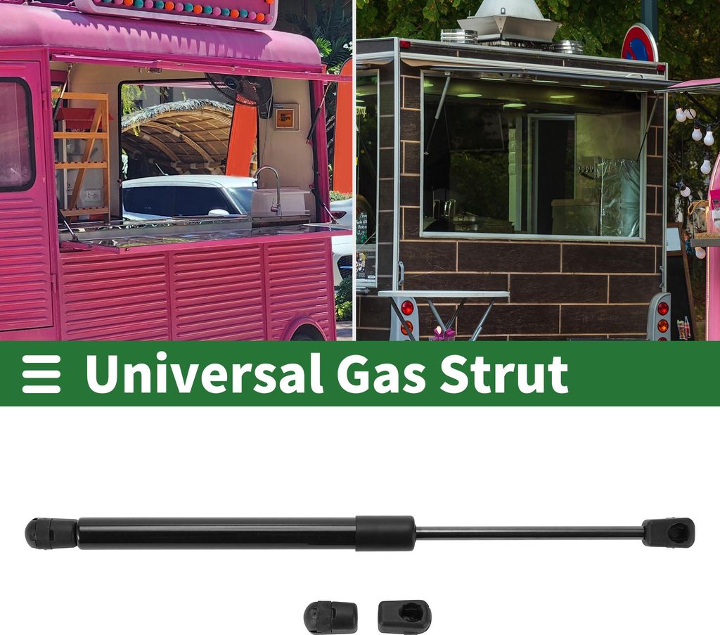 Universal-Hebestützen-Gasdruckfedern, 14 Zoll/350 mm, 89 lb/400 N/40 kg, Kohlenstoffstahl, Schwarz, 1 Satz