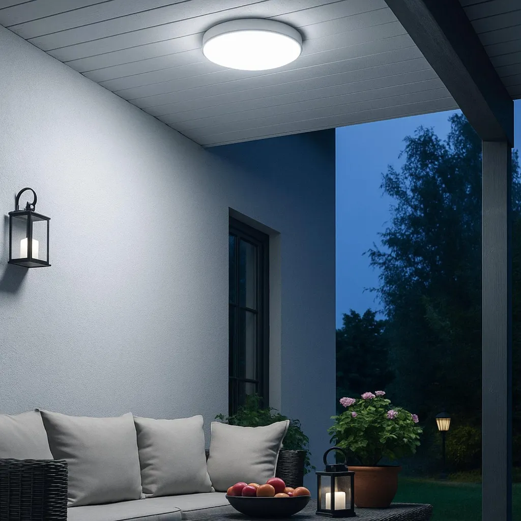 Plafoniera LED 22W IP54 con Sensore per Casa | Standby e Luce Giorno