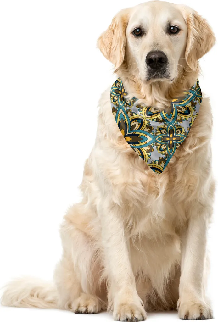 ABAKUHAUS Bandana per animali domestici Mandala, motivo decorativo, 40x40 cm, multicolore