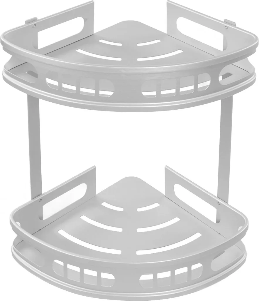 Étagère de Douche d'Angle Aluminium Multifonctionnelle Design Compact 2x - 4