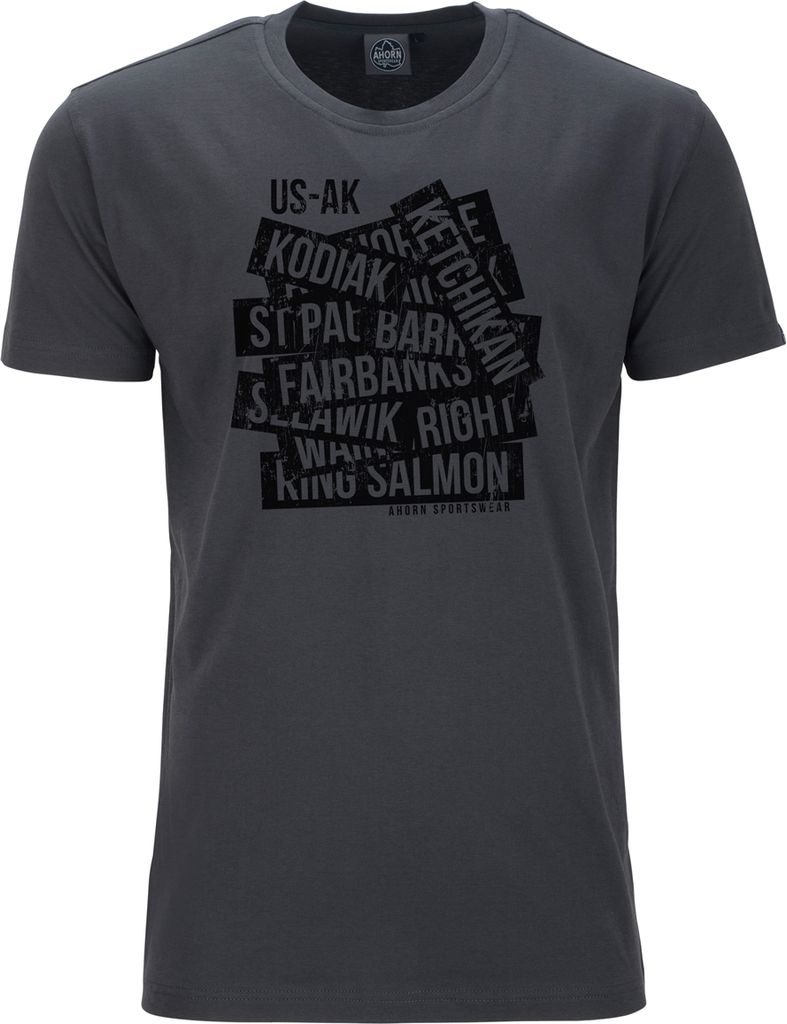 Übergrößen T-Shirt Kodiak schwarz AHORN SPORTSWEAR iron grey 7XL
