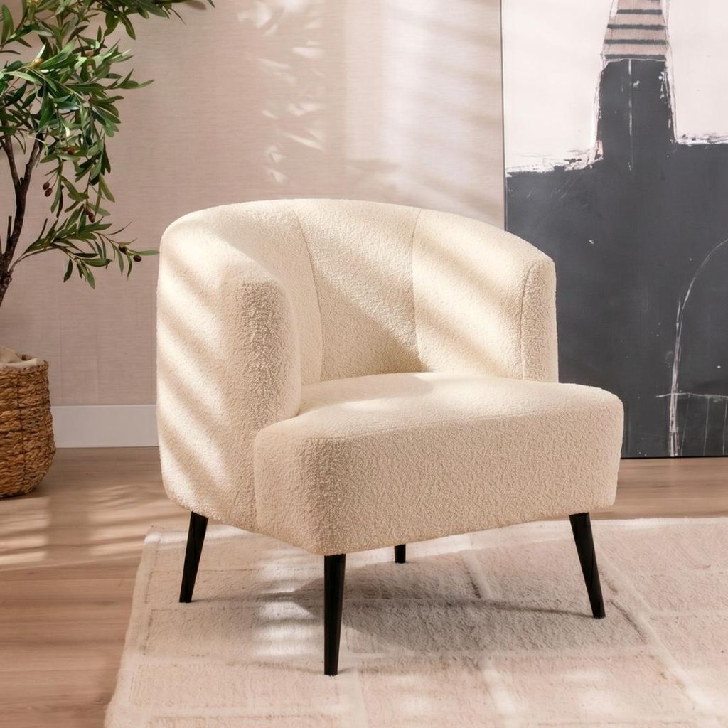 Bronx71 Bouclé Sessel Nora modern beige
