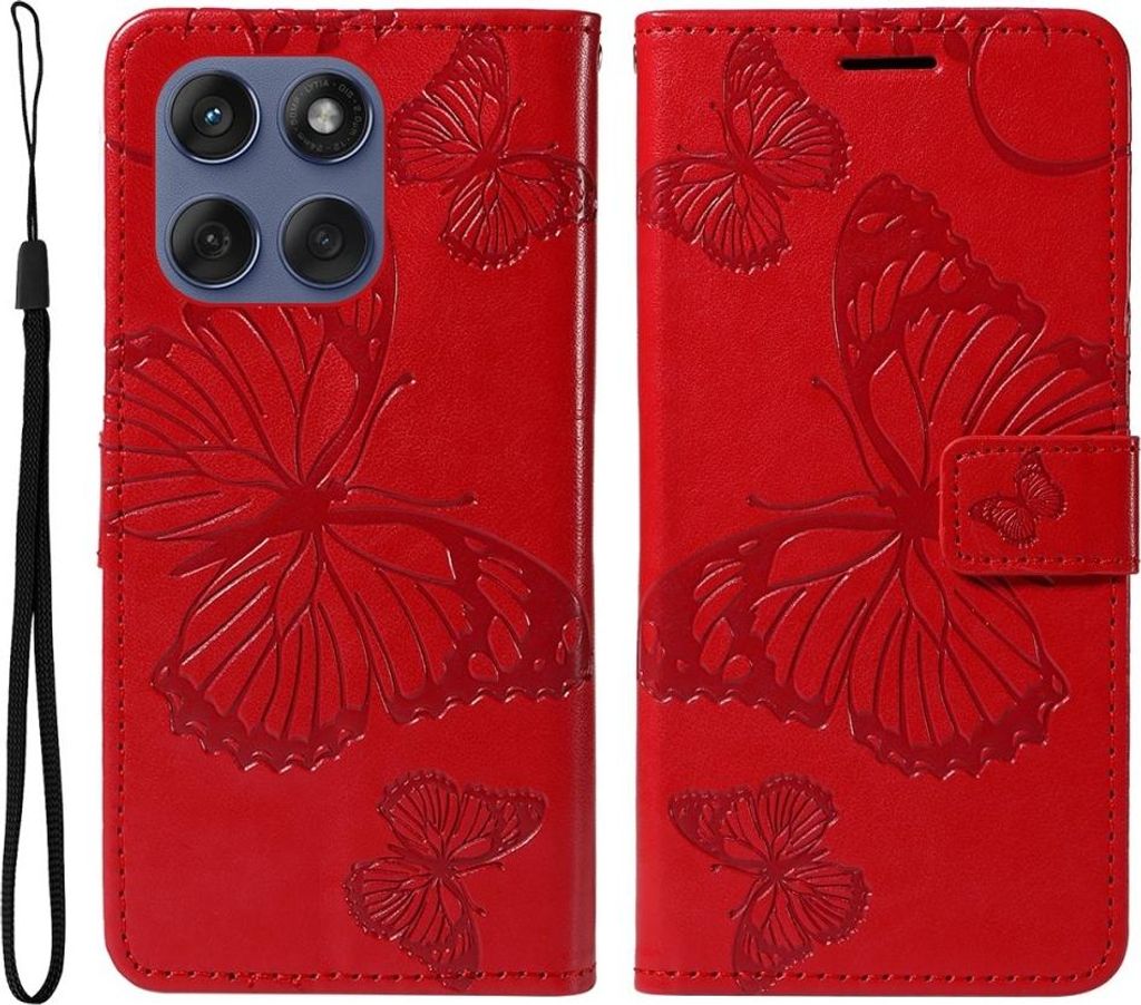 Motorola Edge 60 / 60 Fusion / 60 Pro Hülle - Coverup Schmetterlinge Klapphülle - Rot