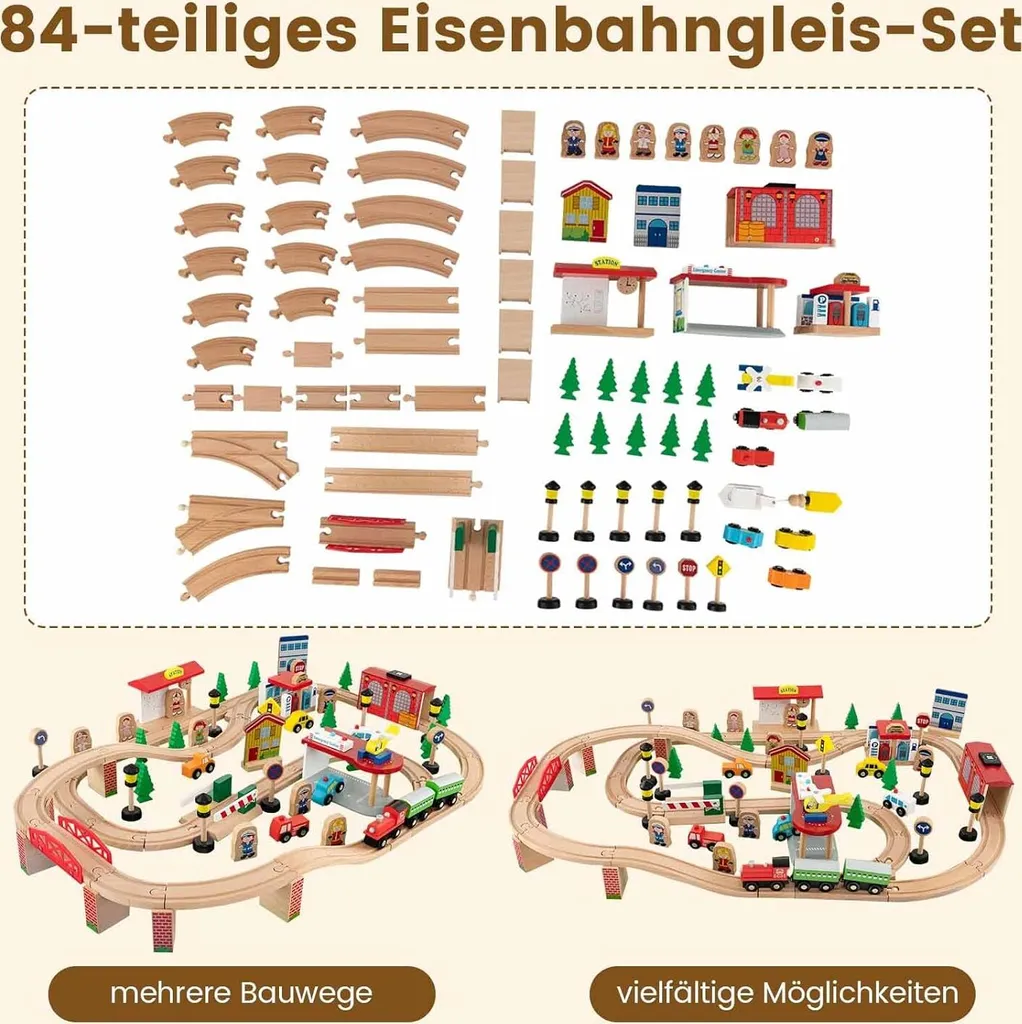 Espace de Jeu Enfant Complet : Table de Train en Bois Multiactivités