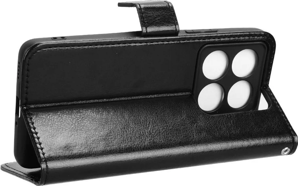 Custodia in pelle metallizzata per Xiaomi 14T Nero - 6