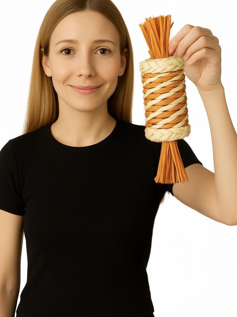 Natürliche Weidenkarotte - Spielzeug für große und mittelgroße Papageien