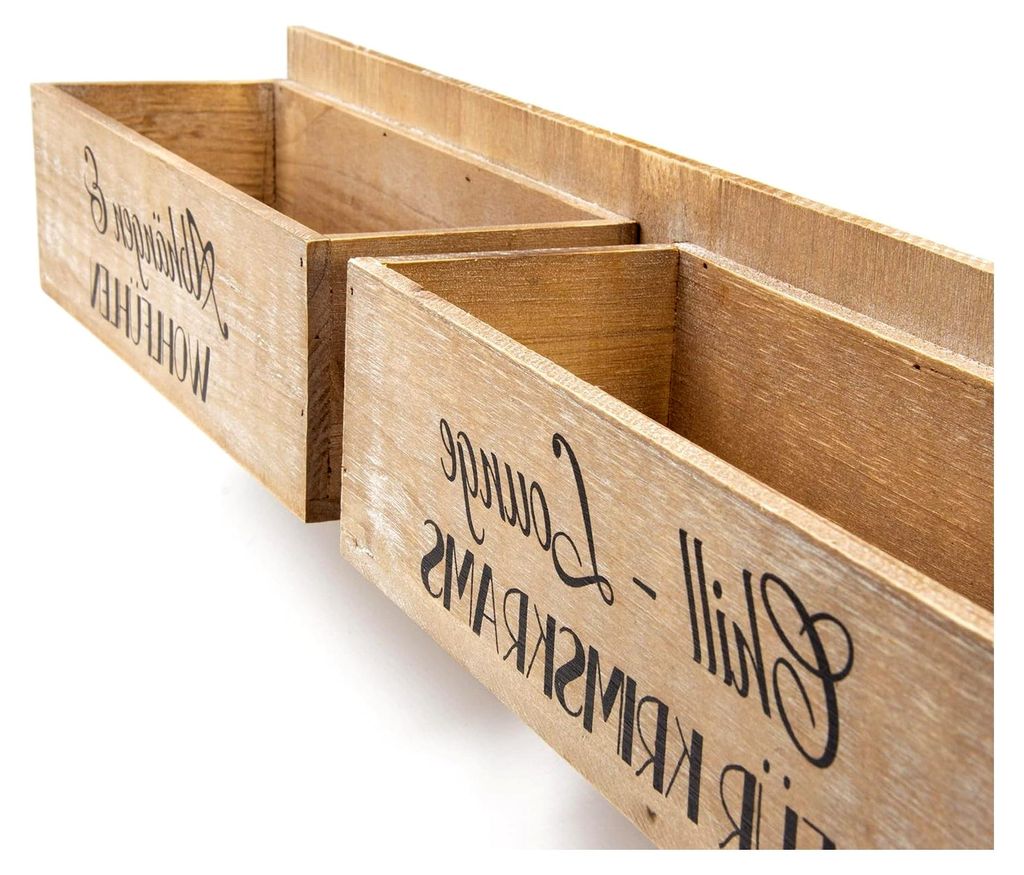 Wandgarderobe mit Ablage aus Holz im Vintage-Stil