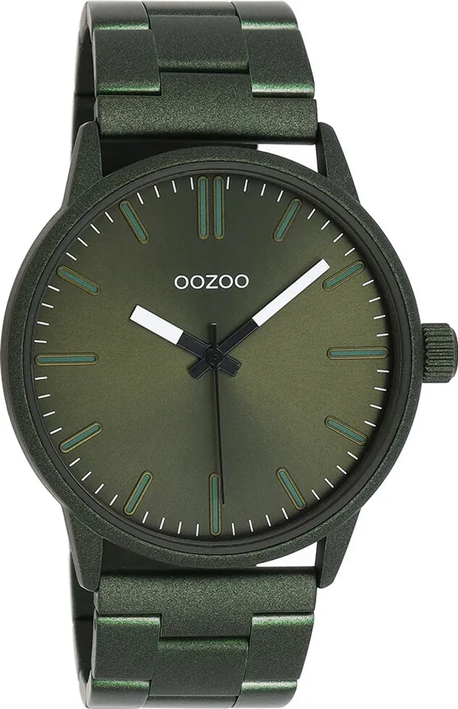 Montre Homme Analogique Oozoo - Bracelet Acier Inox et Cadran Vert Chic