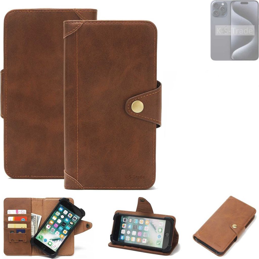 K-S-Trade Handyhülle kompatibel mit Apple iPhone Pro Max Schutz Hülle Walletcase Bookstyle Tasche Case Handytasche Wallet Flipcase Cover Polyuret...
