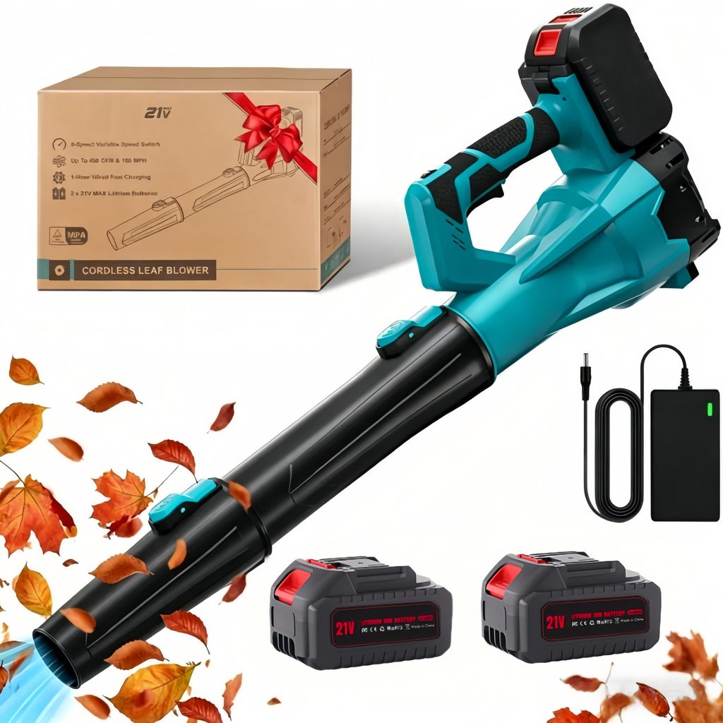 Akku Laubbläser 6 Stufen mit 2x4000mAh Akku und Produktbild 