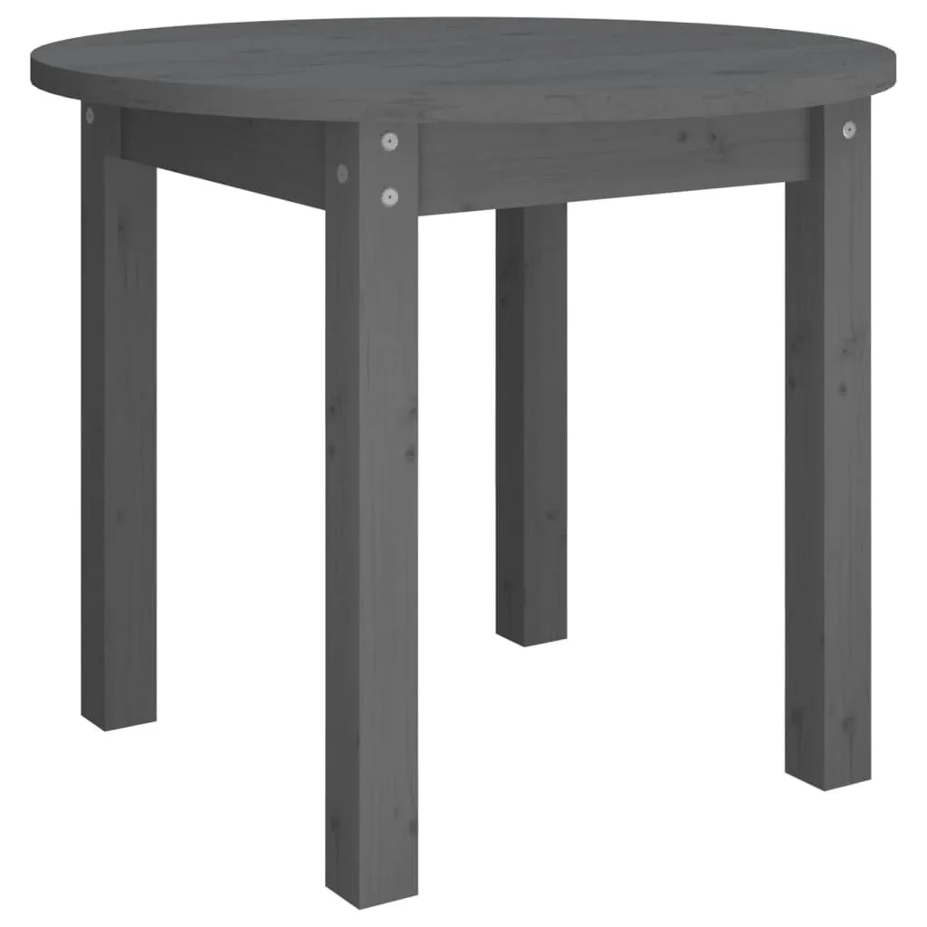 Tavolino Ø 55x45 cm Legno Pino Massiccio Grigio | Qualità Artigiana