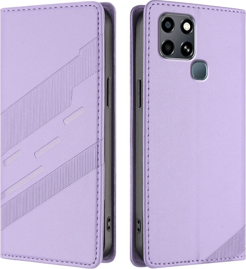 Hülle für Infinix Smart 6/Smart 6 Plus/Smart 6 HD, Kunstleder Brieftaschen Handyhülle mit Kartenfach und Standfunktion Violett
