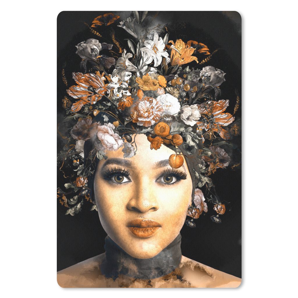 MuchoWow Mauspad Mousepad Frau - Blumen - Make-up 18x27 cm - Mousepads - Maus Mat - Pad - Mausunterlage