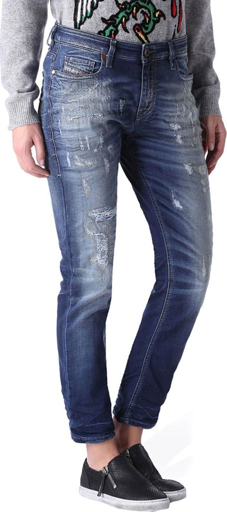 Diesel Rizzo-NE 0670U Sweat Pants Damen Jeans Hose Slim Straight