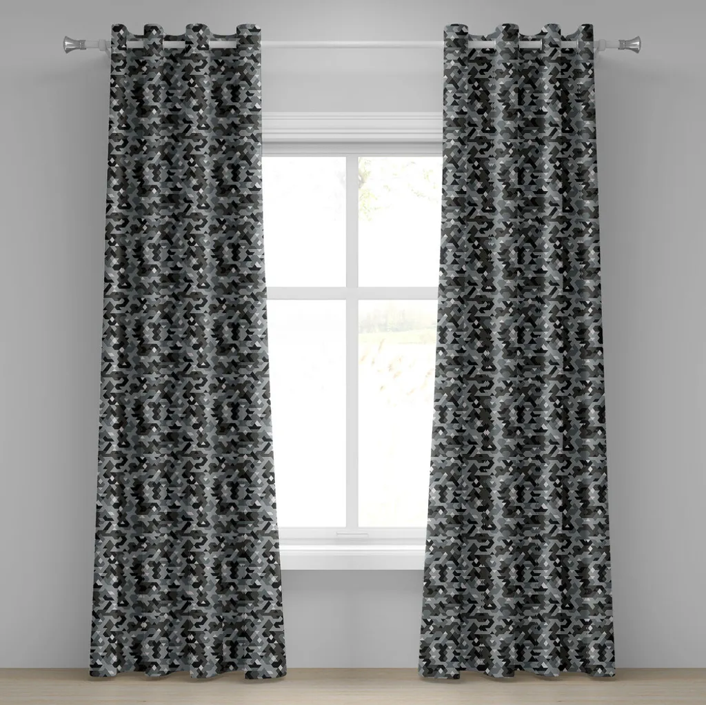 Tenda Gaming Pixel Art ABAKUHAUS 280x225cm - Grigio Nero Geometrico