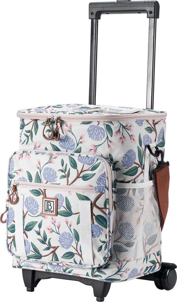 Kühltaschen-Trolley mit Teleskopgriff und Rädern - Weiße Blume - 32 Liter