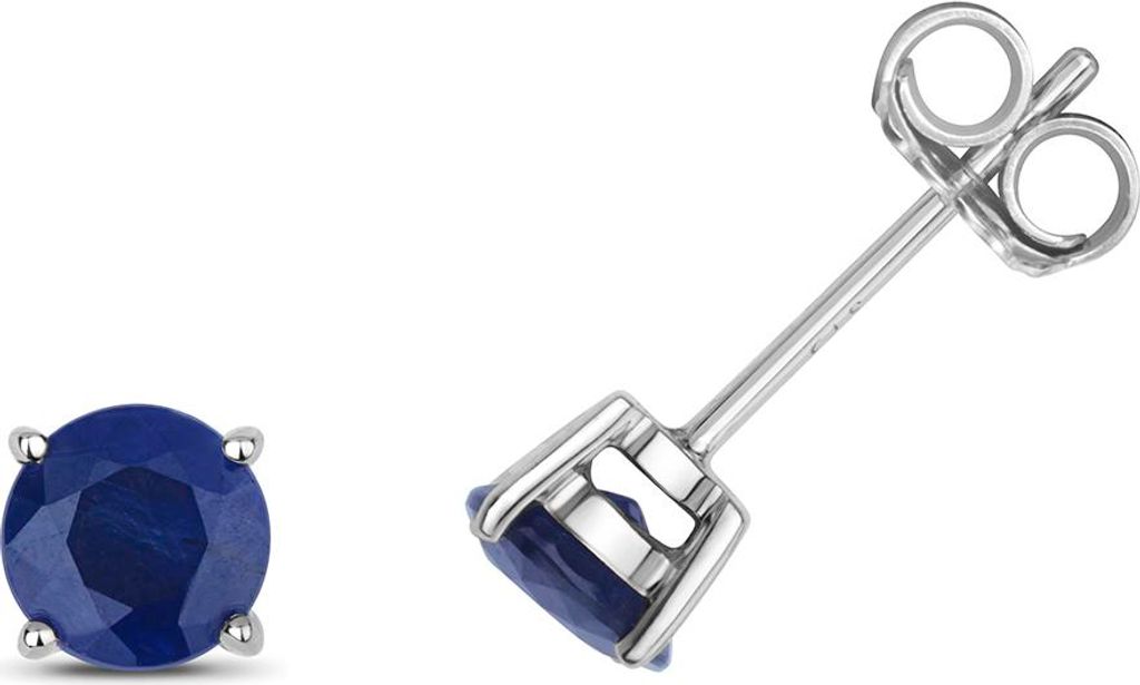9 Karat (375) Weißgold Damen - Paar Ohrstecker mit Saphir - 5mm*5mm; TRS30989KW