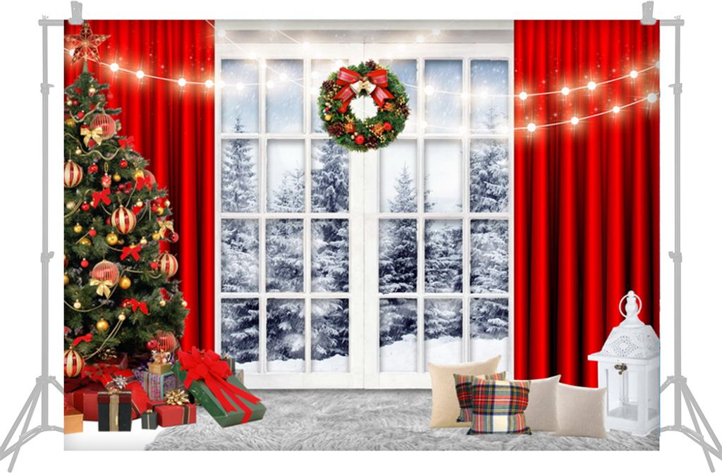 2,1 * 1,5 m / 7 * 5 Fuss Weihnachtshintergrund Fotografie Hintergrund Portraetfotografie Kulissen Fotostudio Requisiten fuer Weihnachtsdekoration B...