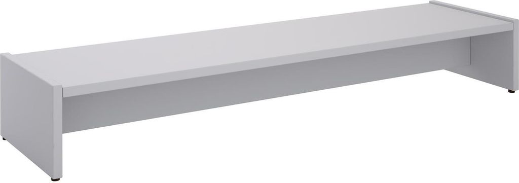 Monitorständer ZOOM, Hellgrau– Bildschirmerhöhung 100cm für 2 Monitore, ergonomischer Schreibtischaufsatz, Organizer für Schreibtisch