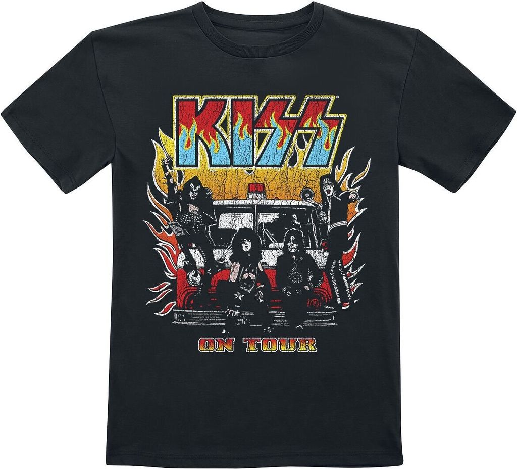 Kiss T-Shirt Uni Kids - On Fire schwarz 122/128