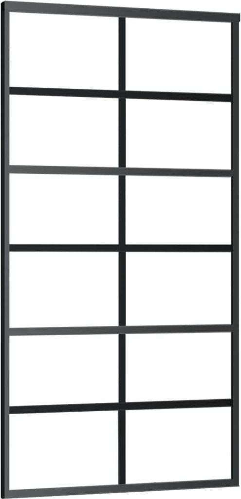 Cloris DesignMöbel Zimmertüren - Schwarz Schiebetür mit Beschlag ESG-Glas & Aluminium 102x205cm Schlichtes2928154