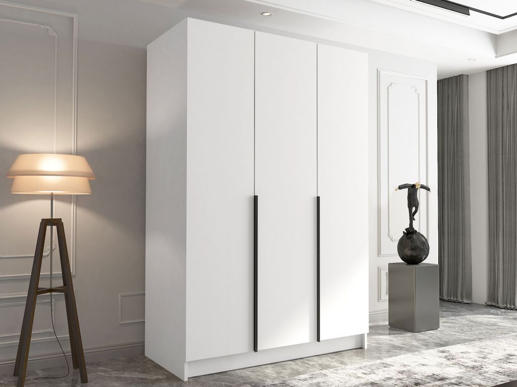 Vysoká šatníková skriňa 150 cm SHEELA 1 - biela / čierna Obrázok produktu 