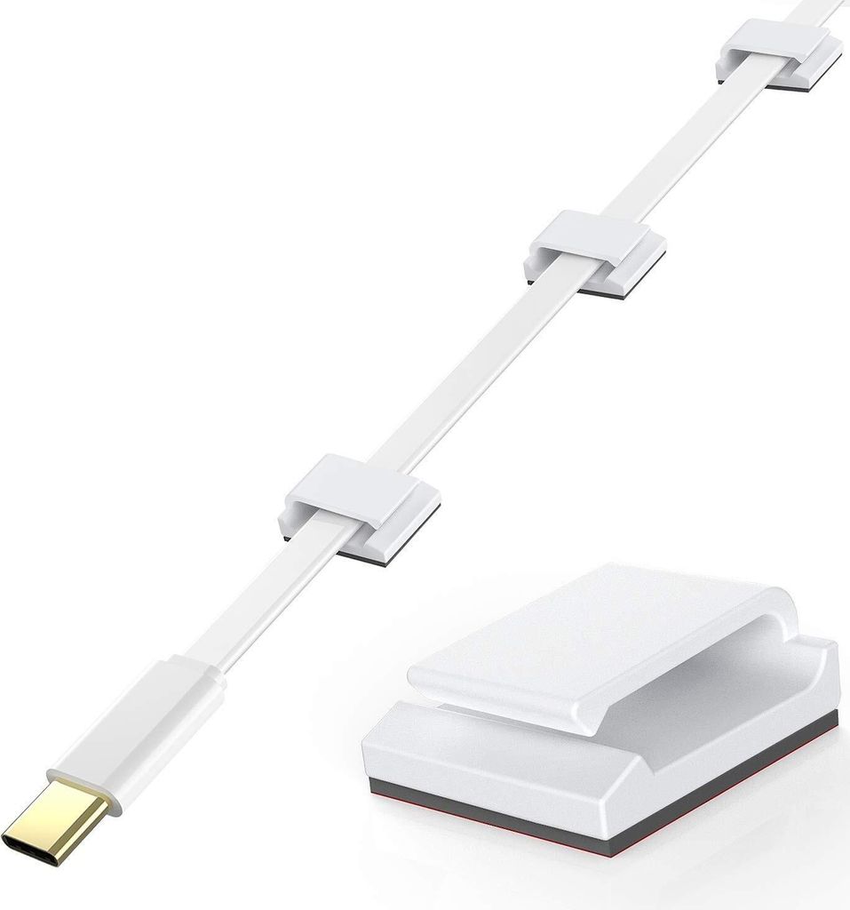 AGPTEK 100 Stück Kabelclips, selbstklebend, verstellbar, Premium-Acrylkabel, zur Aufbewahrung von elektrischen Drähten, Kabelbinder, für Organiz...