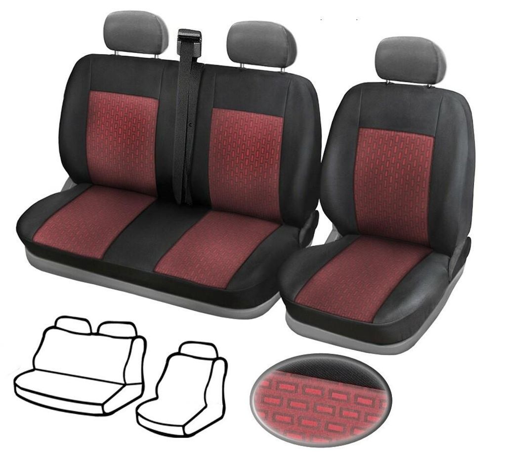 2+1 Set Sitzbezüge aus Polyester für Vauxall Opel Vivaro Movano 2010-