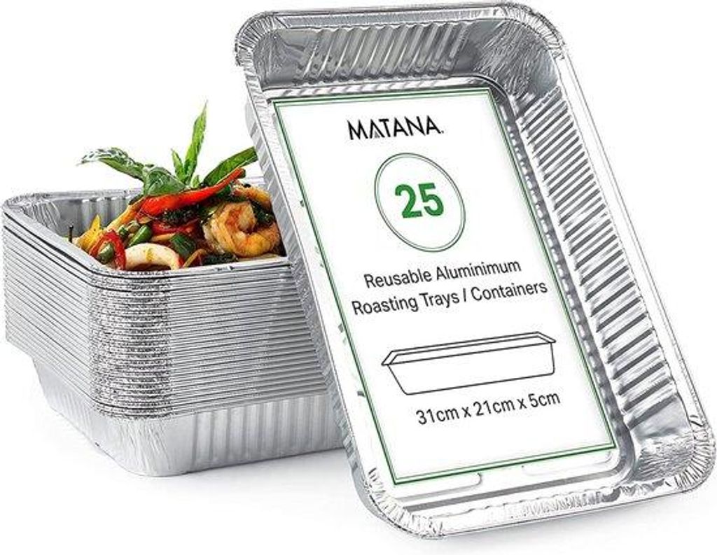 Aluminium Wegwerp Bakjes 31x21cm 2000ml Sterk Lekvrij Praktisch für Kochen Backen Grillen Gefrieren