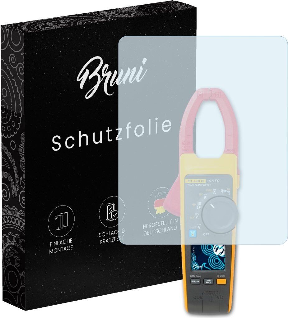 Bruni Basics-Clear 2x Schutzfolie kompatibel mit Fluke 376 FC Folie
