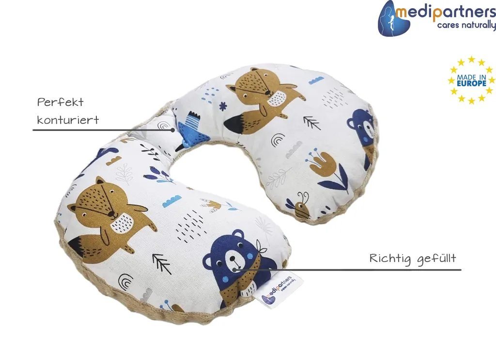 Coussin cervical voyage bébé pour poussette et siège auto Boho Animals - 2