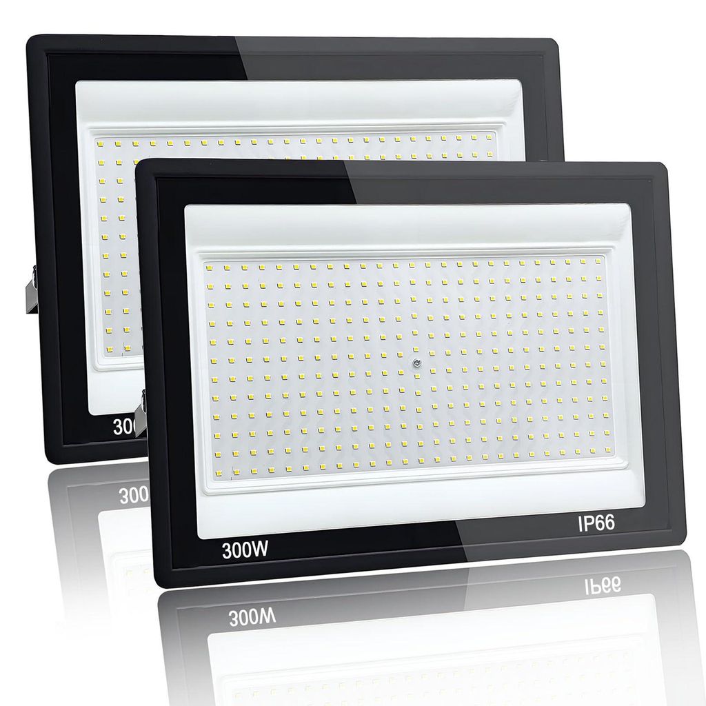 2x 300W LED-Flutlicht IP66 30000LM 6500K kaltweiß für Außen