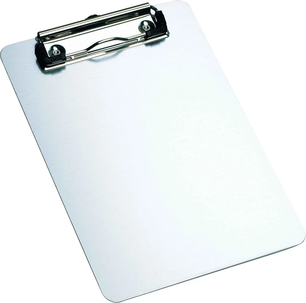 Planchette à pince A5 en alu durable - Support d'écriture rigide gris