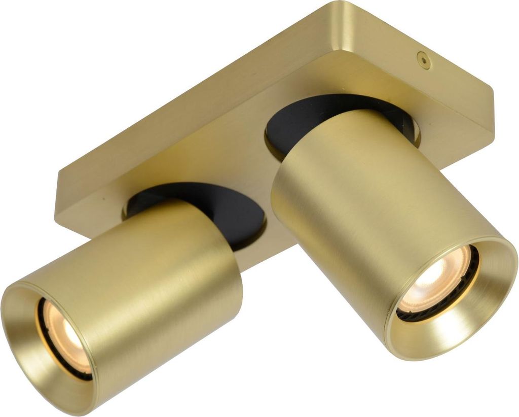 Spot Aluminium GU10 2200 K warmweiß 640 lm verstellbar in Messing 2-flammig länglich Modern