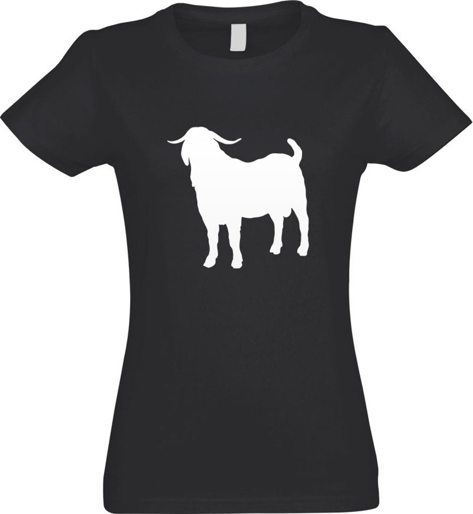 Kiwistar - T-Shirt tailliert - Damen - Graphit - Hausziege Motiv 2 - Ziegen - mit Motiv Bedruckt - Funshirt Design - Sport - Freizeit - Damen - S